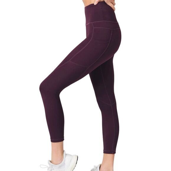 ZYIA Pants - ZYIA Women's Brilliant Hi-Rise Crop Capri Leggings Purple Plum Activewear